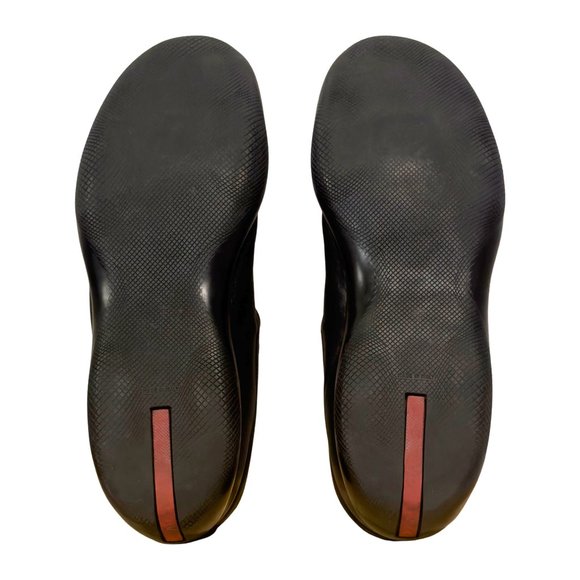 PRADA Mens Slip On Loafers with Red Heel Stripe - Leather - Made in Italy - Picture 6 of 6